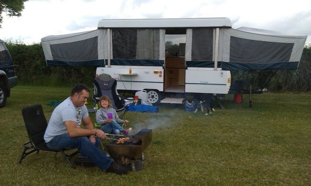 Outdoor shower with a Four Wheel Camper