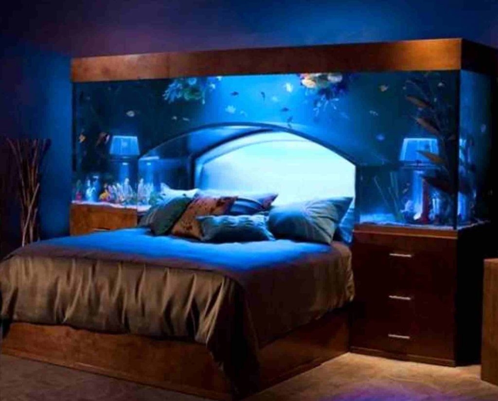 fish  aquarium furniture tank bedroom wall tanks ideas