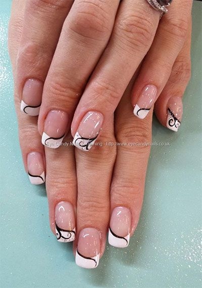 french nail art design, COLORFUL  alternative french