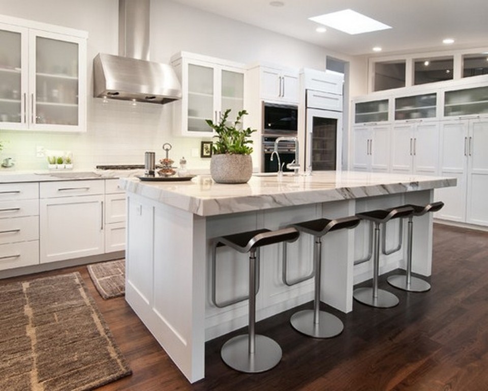 Make sure you have enough room to work around the tiny kitchen island [ Design: