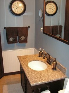 images of blue and brown bathroom renovations