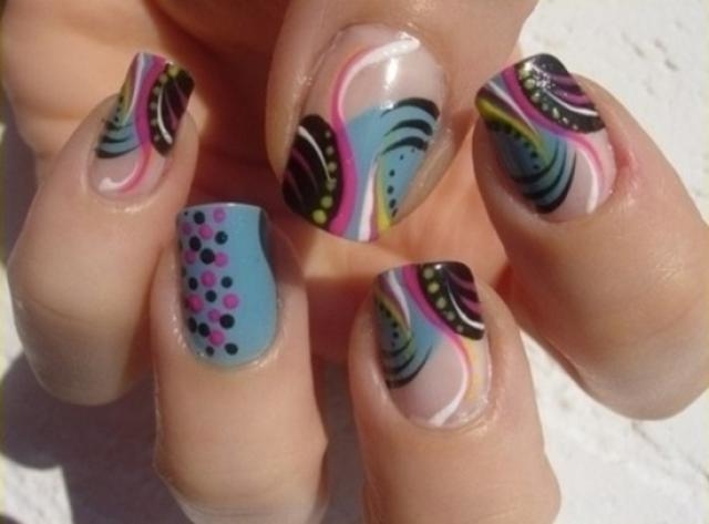 200 00 extensi n de acrilico franc s con gel polish Funky Nail Designs Nail Art