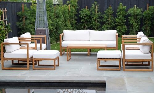 7 pc Chatsworth Sofa Teak Deep Seating with Coffee Table