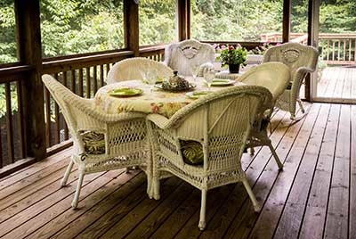 Old windows hung in patio openings for a rustic touch |  funkyjunkinteriors