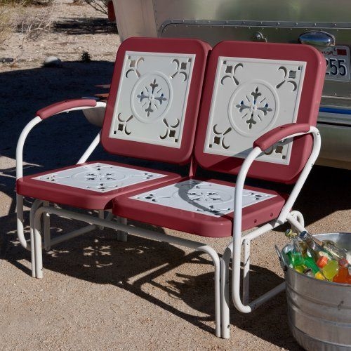 retro outdoor glider vintage porch three