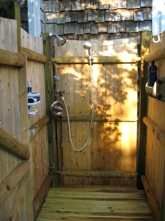 outdoor shower base ideas