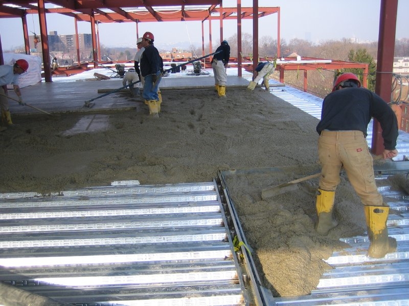 A reinforced concrete deck  rests on 6