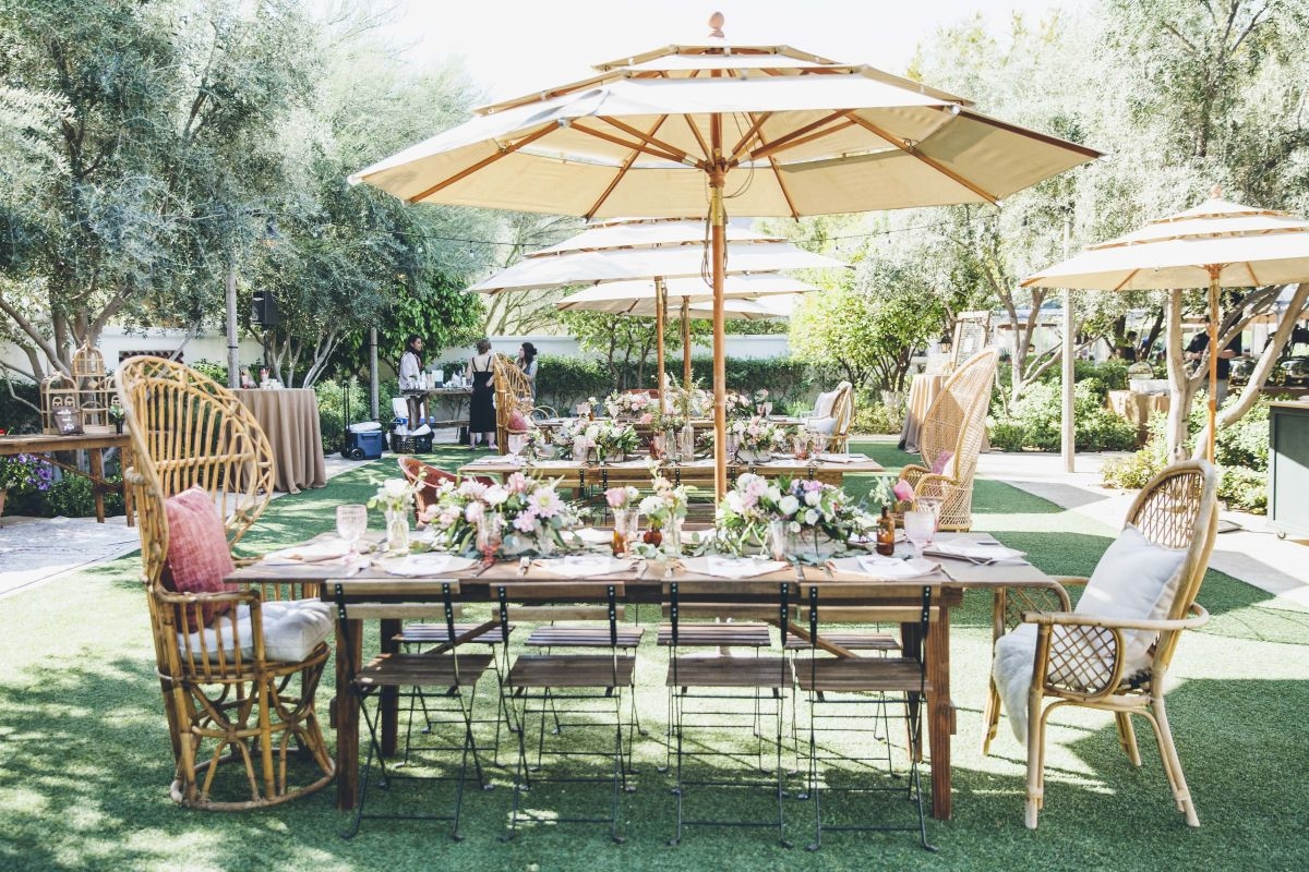 An outdoor baby shower at a public park