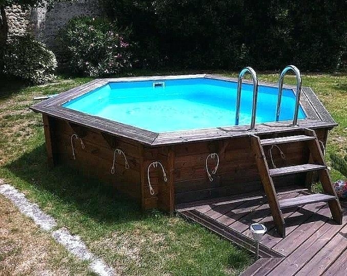 Above ground pool with deck