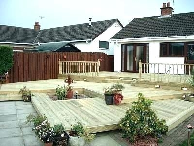 patina large garden decking design composition modern