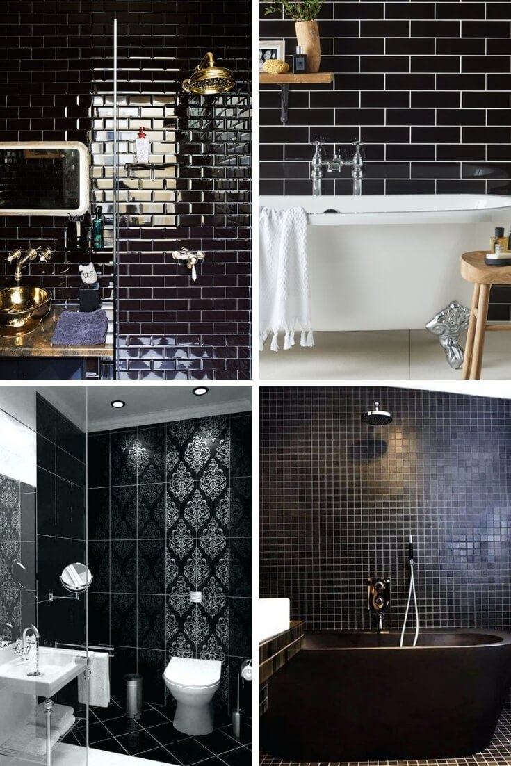 small bathroom black tiles